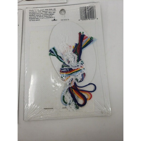 Lace Ornament Kits VTG 1992 Designs For The Needle Sealed NOS Santa Bear Home - Picture 7 of 15